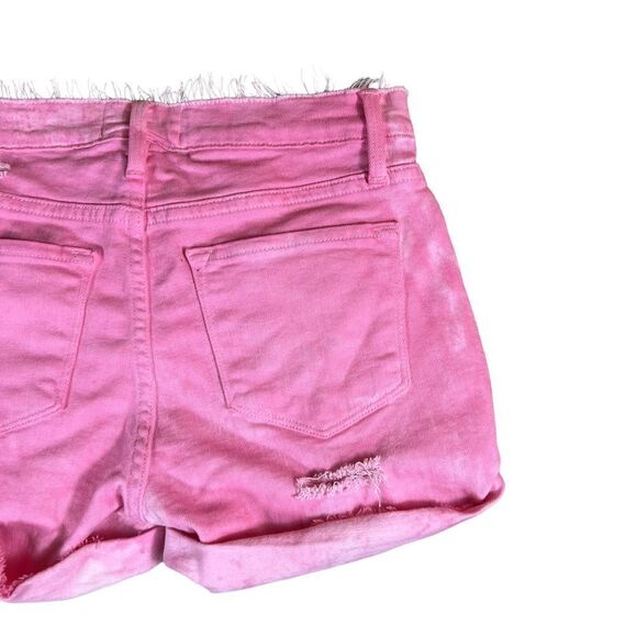 Frame Denim Barbie Pink Distressed Destroyed Frayed Denim Shorts - Picture 5 of 7